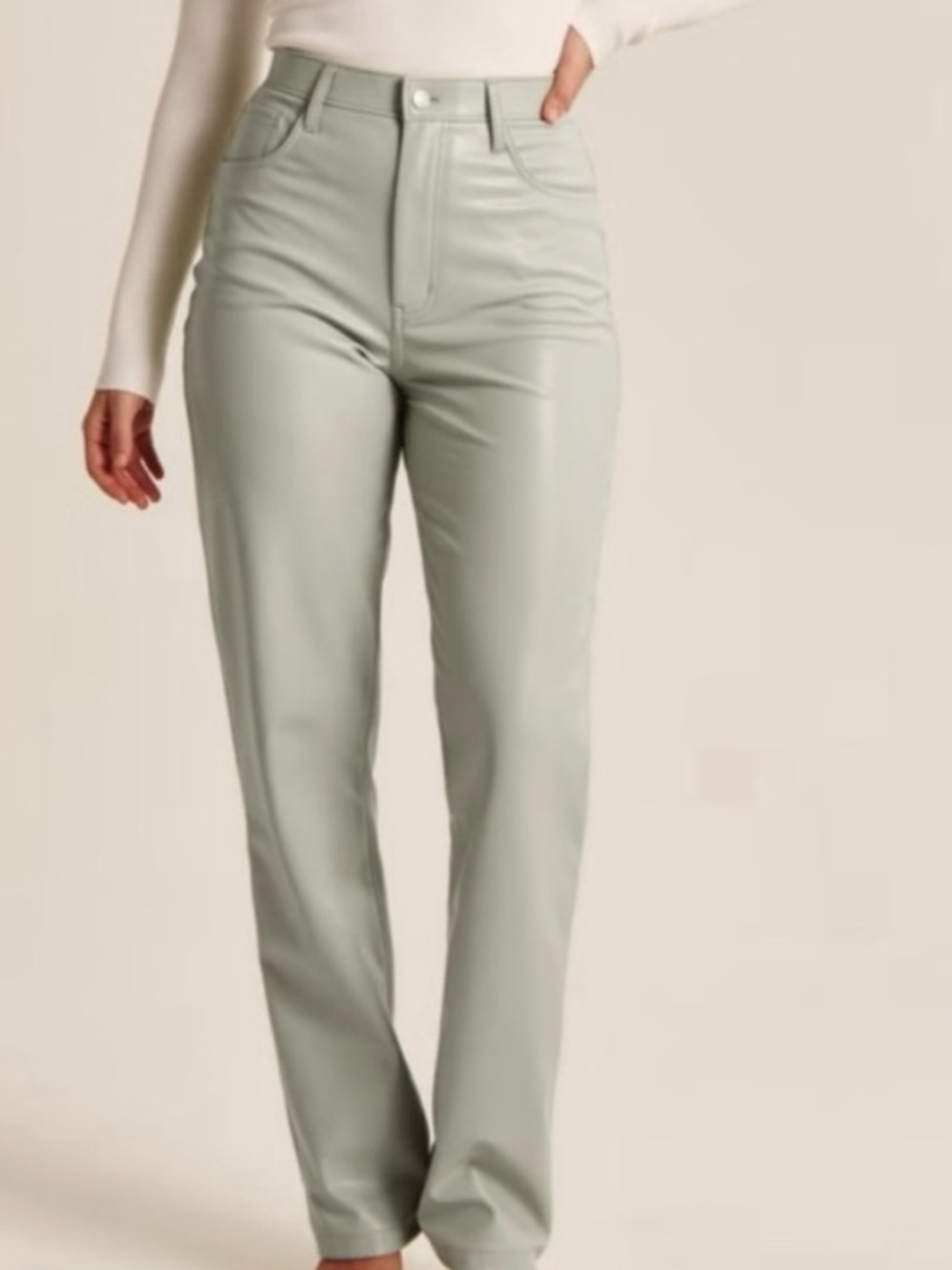 Abercrombie & Fitch Curve Love 90s Straight Pants - Green 30 Long